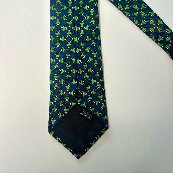 Vintage Martin the Martian Looney Tunes Green Black Classic Tie - Picture 4 of 5